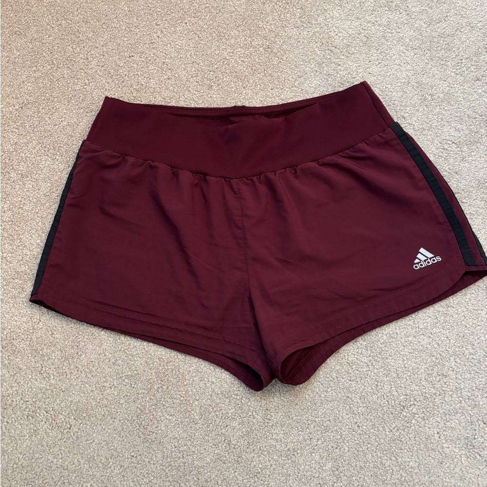 Adidas Women's Maroon Athletic Shorts